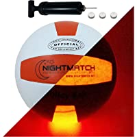 NIGHTMATCH Balón de Voleibol Ilumina Incl. Bomba de balón - LED Interior se Enciende Cuando se rebotado– Brilla en la…